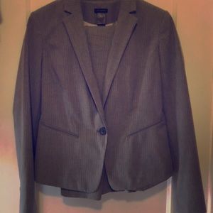 Ann Taylor Gray Pinstripe Pantsuit